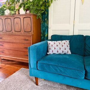 Anthropologie | Marguerite Pop Polka Dot Lumbar Throw Pillow Cotton Blue Purple